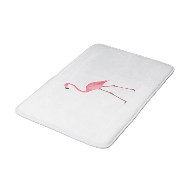 Beautiful Pink Flamingo Bath Mat (Angled)