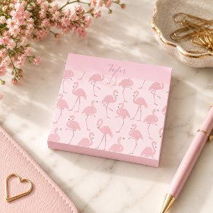 Beautiful Pink Flamingo Personalise Post-it Notes