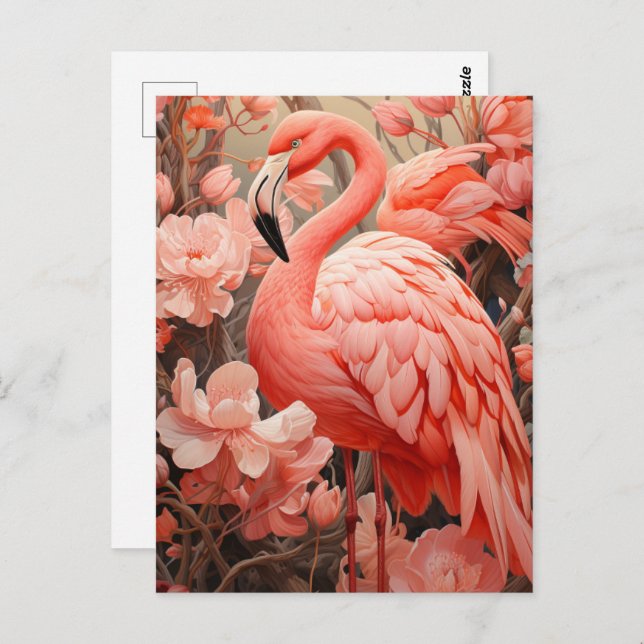Beautiful Pink Flamingo Postcard (Front/Back)
