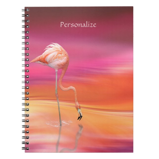 Beautiful Pink Flamingo Surreal Colours Personalis Notebook (Front)