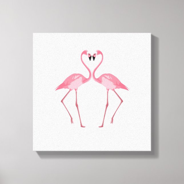 Beautiful Pink Flamingos Love Canvas Print (Front)