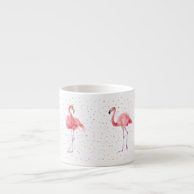 Beautiful pink flamingos pattern espresso cup (Front)