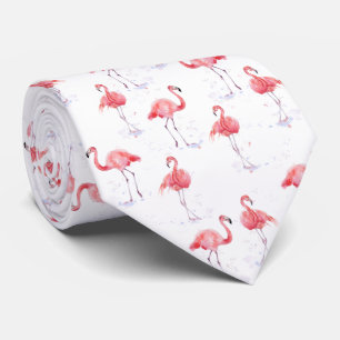 Beautiful pink flamingos pattern tie