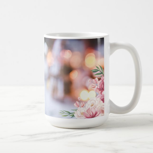 Beautiful Pink Floral Coffee Mug (Right)