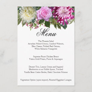 Beautiful Pink Floral - Menu