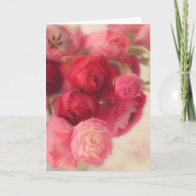 Beautiful Pink Floral Notecards (Front)
