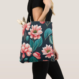 Beautiful Pink Floral Pattern Tote Bag