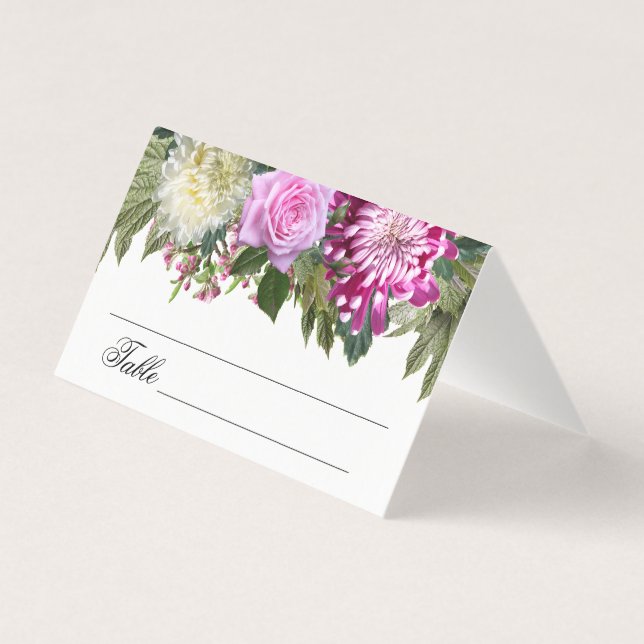 Beautiful Pink Floral  Table Number (Back)