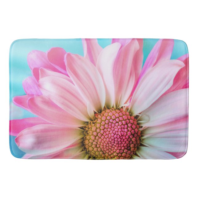  Beautiful Pink Flower Close Up Photo Bath Mat (Front)