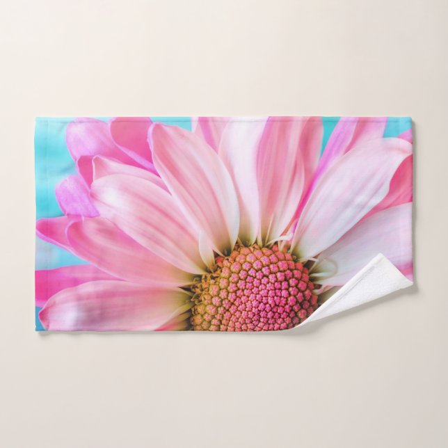 Beautiful Pink Flower Close Up Photo Bath Towel Set (Hand Towel)