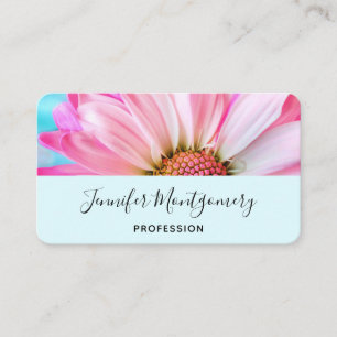 Beautiful Pink Flower Close Up Photo Business Card