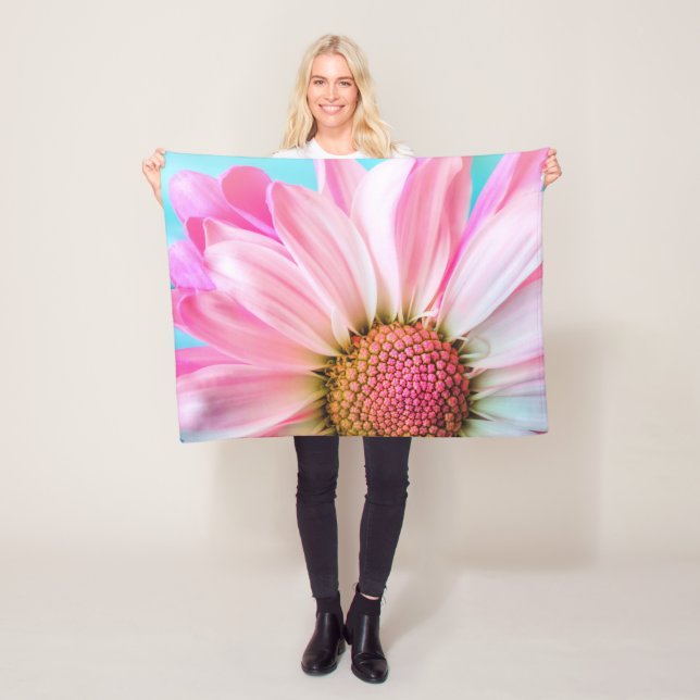 Beautiful Pink Flower Close Up Photo Fleece Blanket (In Situ)