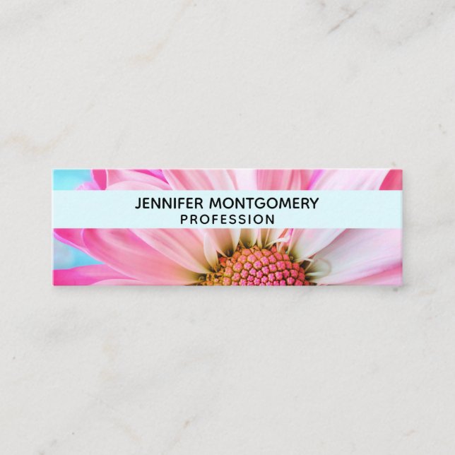 Beautiful Pink Flower Close Up Photo Mini Business Mini Business Card (Front)
