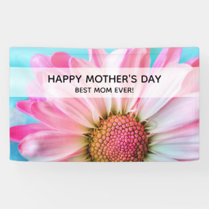 Beautiful Pink Flower Close Up Photo Mother's Day Banner