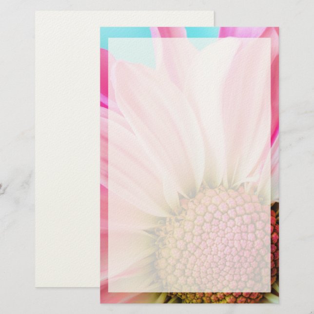 Beautiful Pink Flower Close Up Photo Stationery (Front/Back)