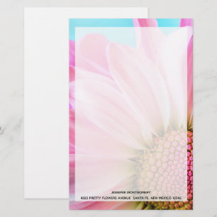 Beautiful Pink Flower Close Up Photo Stationery