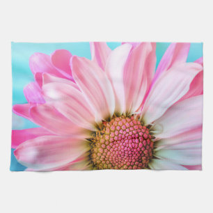 Beautiful Pink Flower Close Up Photo Tea Towel