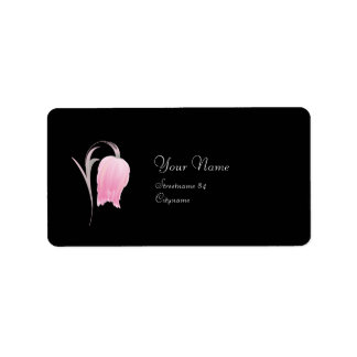 BEAUTIFUL PINK FLOWER LABEL