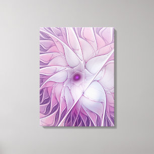 Beautiful Pink Flower Modern Abstract Fractal Art Canvas Print