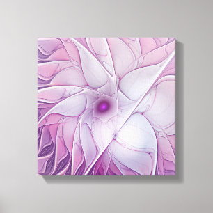 Beautiful Pink Flower Modern Abstract Fractal Art Canvas Print
