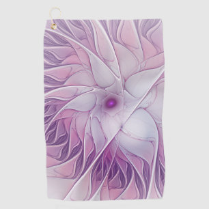 Beautiful Pink Flower Modern Abstract Fractal Art Golf Towel