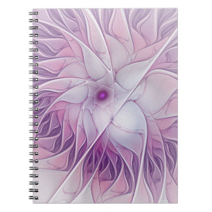 Beautiful Pink Flower Modern Abstract Fractal Art Notebook