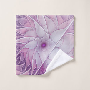 Beautiful Pink Flower Modern Abstract Fractal Art Wash Cloth