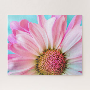 Beautiful Pink Flower on Baby Blue 16x20 520 pc. Jigsaw Puzzle