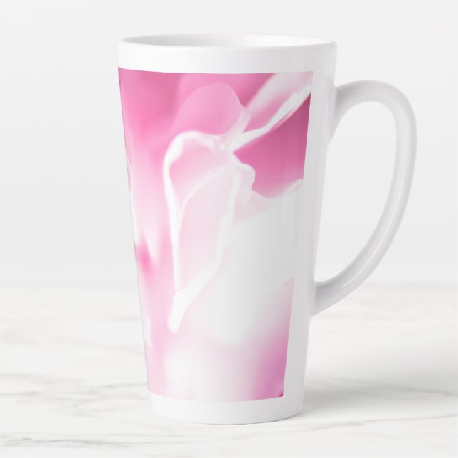 Beautiful Pink Flower Print Large Latte Mug (Right)