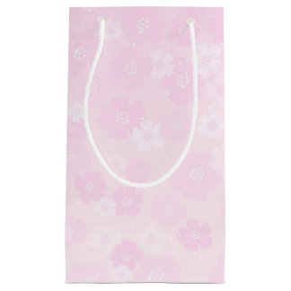 Beautiful pink flower romantic small gift bag