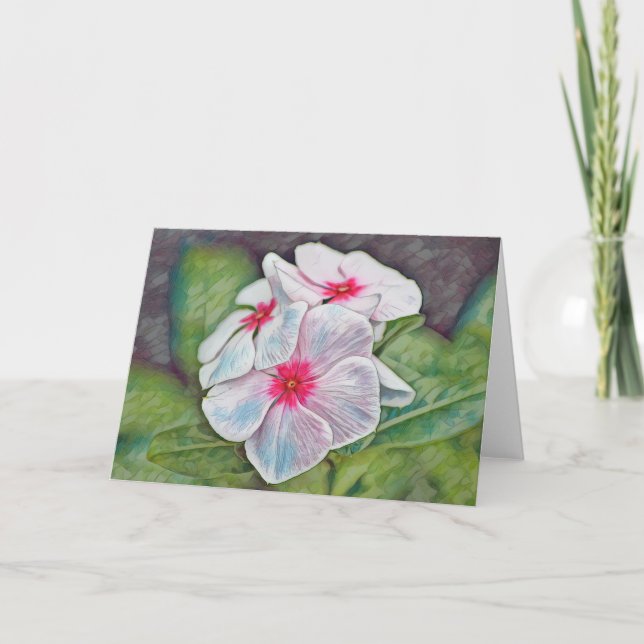 Beautiful Pink Flowers Art Note Card (Front)