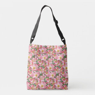 Beautiful pink flowers crossbody bag