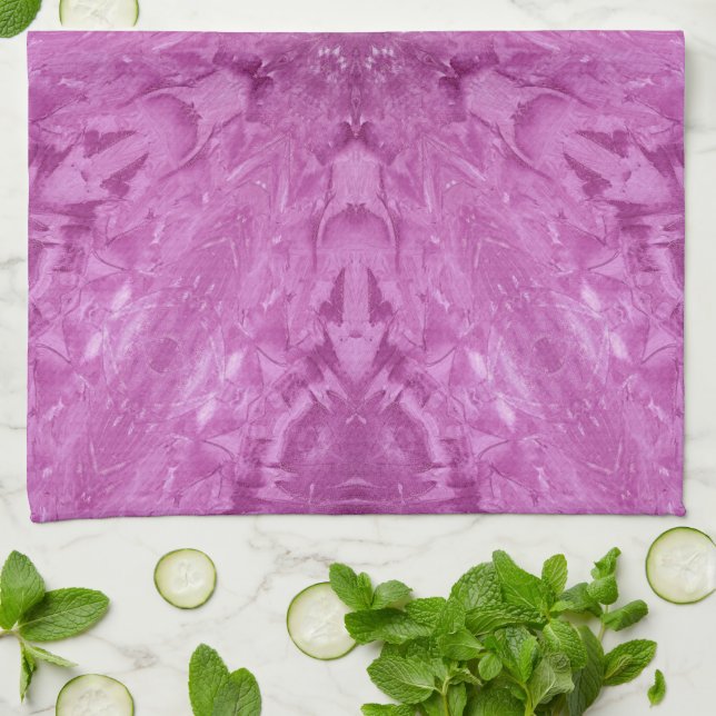 Beautiful Pink Girl Lace Kaleidoscope Pattern Tea Towel (Folded)