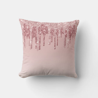 Beautiful Pink Glitter Dripping  Cushion
