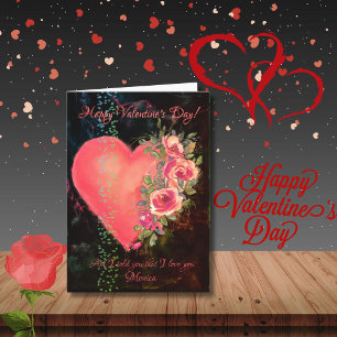 Beautiful Pink Heart Valentine's Day Card