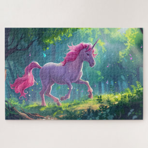 beautiful pink horse unicorn cartoon jigsaw puzzle