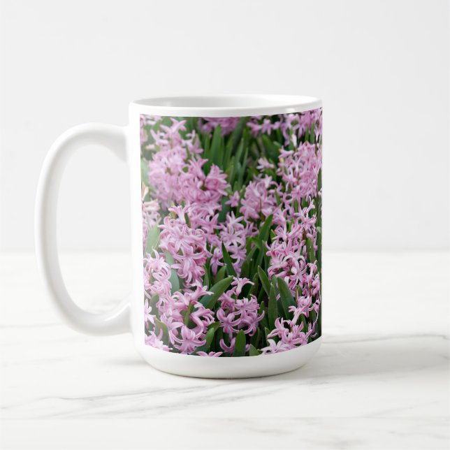 Beautiful pink hyacinths coffee mug (Left)