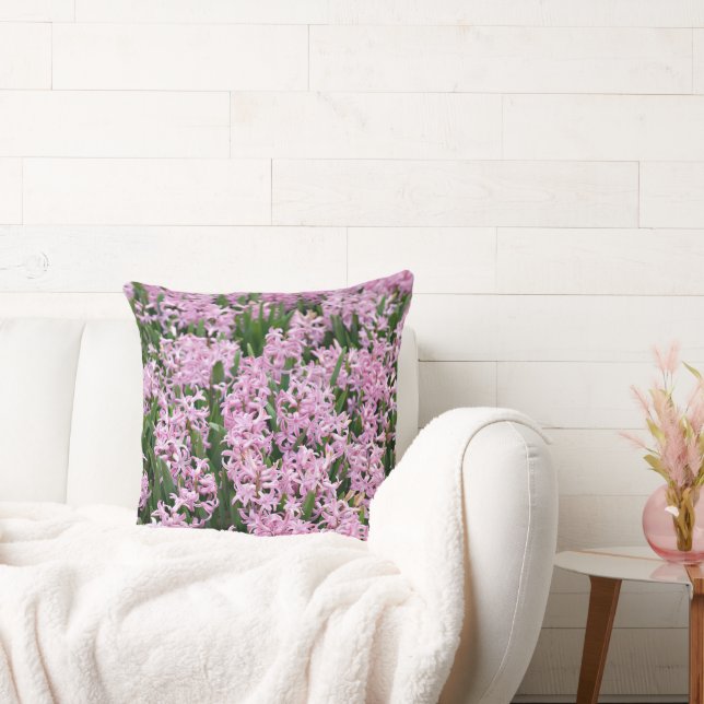 Beautiful pink hyacinths cushion (Couch)