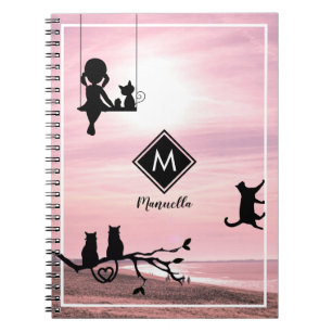 Beautiful Pink Inspiring Landscape Girl Diary Notebook