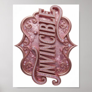 Beautiful Pink INVINCIBLE Bold Design Poster