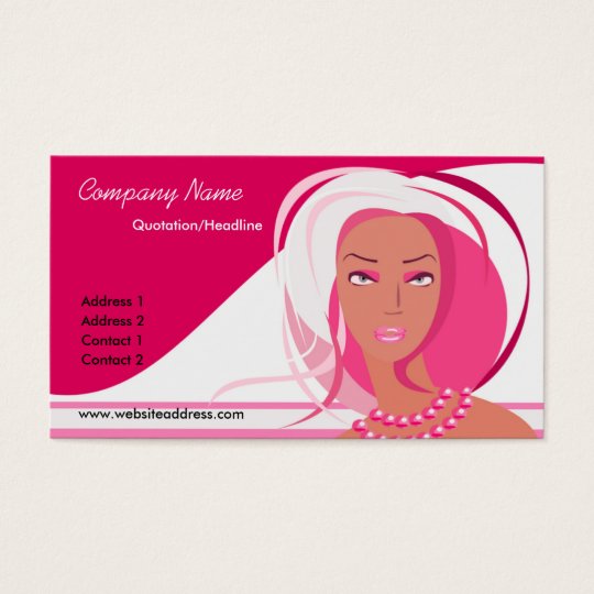 Beautiful Pink Lady Business Cards