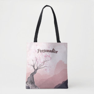 Beautiful Pink Landscape Surreal Nature Tote Bag