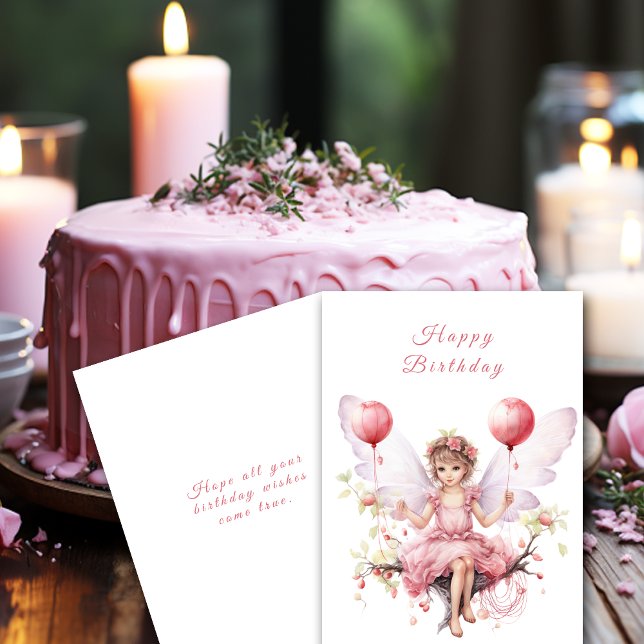 Beautiful Pink & Lavender Birthday Fairy   Card (Creator Uploaded)