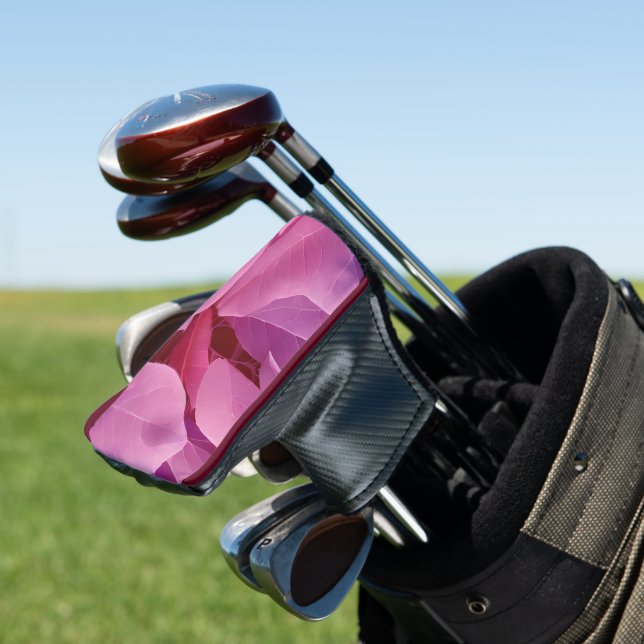 Beautiful Pink Leafy Pattern  Golf Head Cover (In Situ)