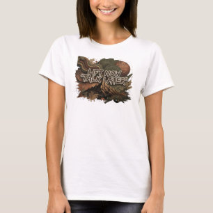 Beautiful Pink LIFT NOW TALK LATER Artistic Motif T-Shirt
