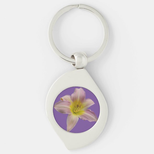 Beautiful pink lily  key ring (Front)