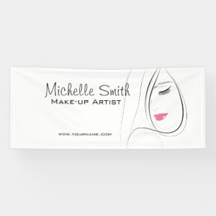 Beautiful pink lips make up artist branding banner