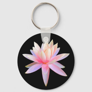 Beautiful Pink Lotus Art Cool Trendy Unique Key Ring