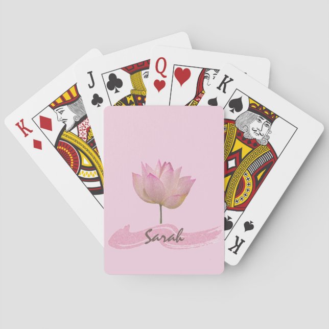 Beautiful Pink Lotus Flower Playing Cards (Back)
