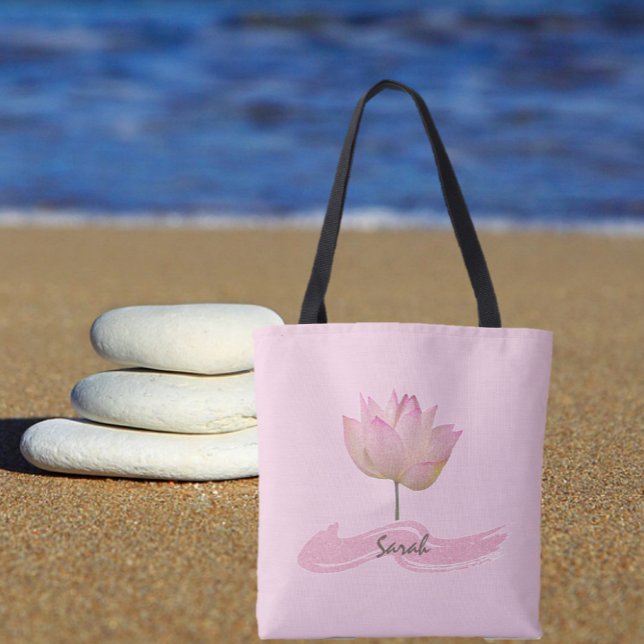 Beautiful Pink Lotus Flower Tote Bag (Creator Uploaded)